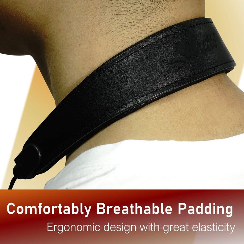 Libretto Junior/Small Neck Padded Sax Strap, Pure Black, Soft Genuine Leather, Adjustable, Less Stressed, Swivel Snap, Comfy, Exquisitely Designed for Soprano Sax & More! Great Gift for Saxophonists! - Image 4